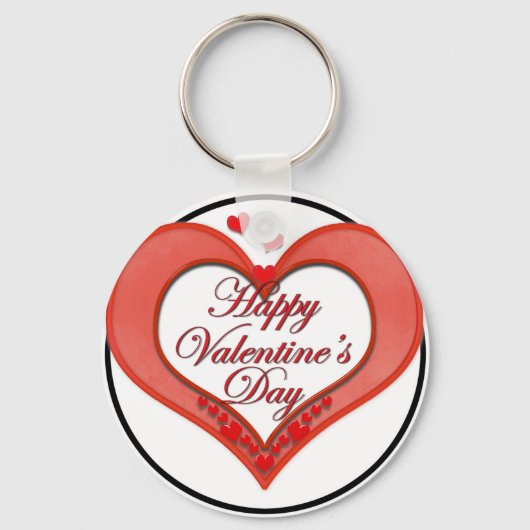 Beaded Red Heart Valentine Schlüsselanhänger (Vorderseite)