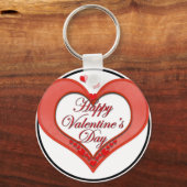Beaded Red Heart Valentine Schlüsselanhänger (Vorderseite)