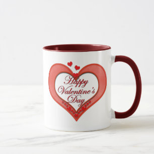Beaded Red Heart Valentine Tasse