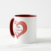 Beaded Red Heart Valentine Tasse (Vorderseite Links)