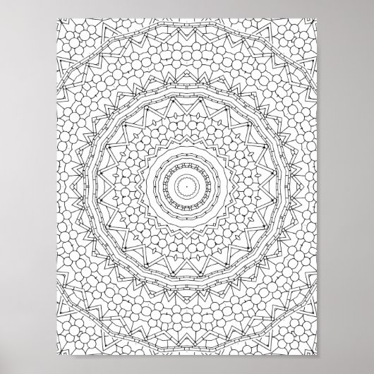 Beaded Star Geometry Coloring Page Pattern Design Poster (Vorne)