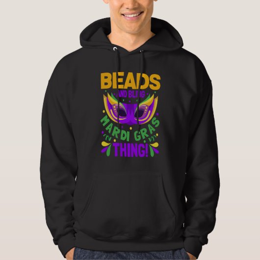 Beads And Bling Mardi Gras Thing Hoodie (Vorderseite)