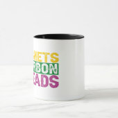 Beads Beignets und Bourbon Funny Mardi Gras Gesche Tasse (Zentrum)