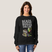 Beads Booze King Cake Mardi Gras Party Drink Crew Sweatshirt (Vorne ganz)