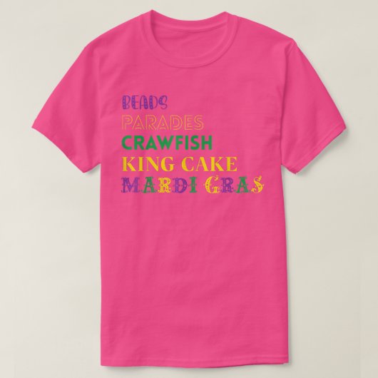 Beads Parades Crawfish King Cake Mardi Gras Carniv T-Shirt (Design vorne)
