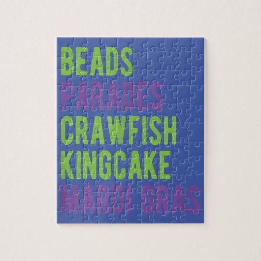 Beads Parades Crawfish Kingcake Mardi Gras Puzzle (Vertikal)
