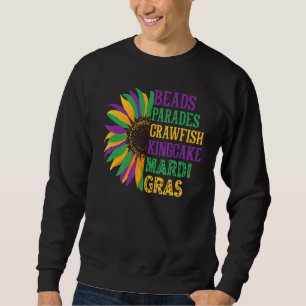 Beads Parades King Cake Mardi Gras Sonnenblume Nol Sweatshirt