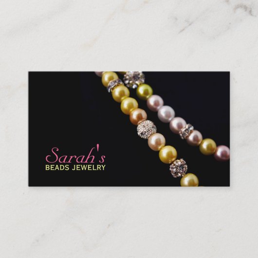 Beads Schmuck Business Card Visitenkarte (Vorderseite)