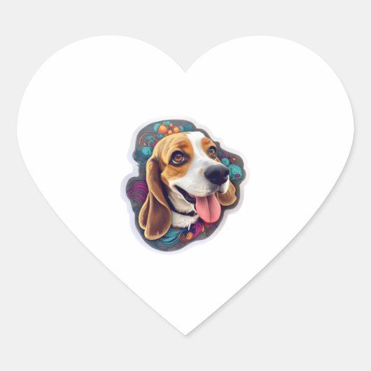 BEAGLE 4 Herz-Aufkleber (Vorderseite)