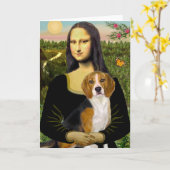 Beagle 7 - Mona Lisa Karte (Gelbe Blume)