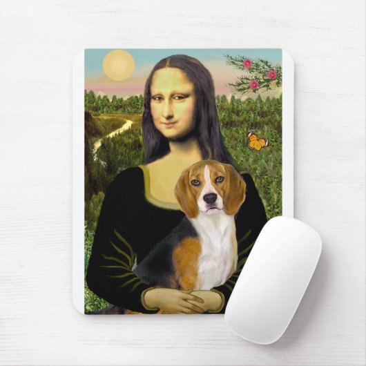 Beagle 7 - Mona Lisa Mousepad (Mit Mouse)