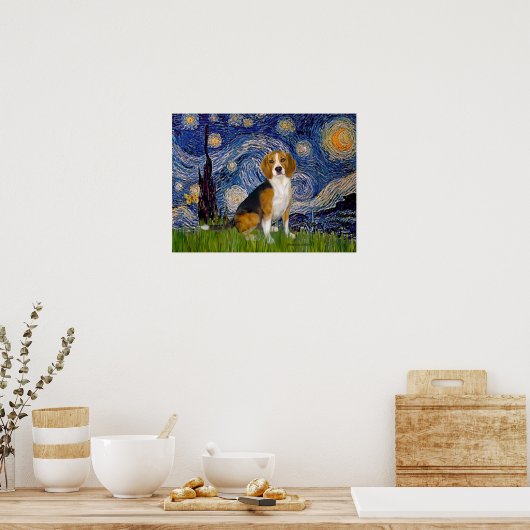 Beagle 7 - Sternennacht Poster (Küche)