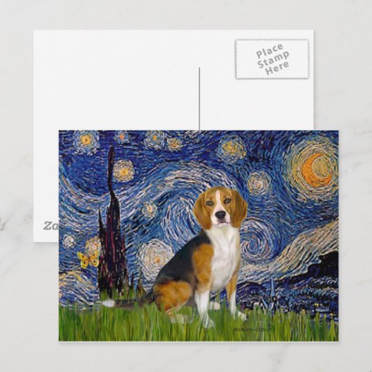 Beagle 7 - Sternennacht Postkarte (Vorne/Hinten)