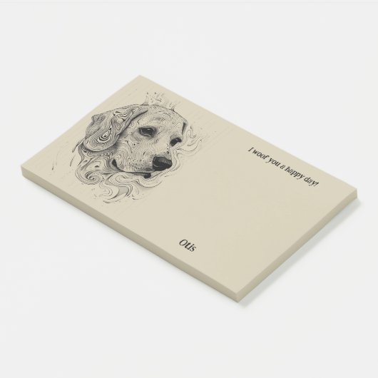 Beagle Abstrakt Art Dog Name Post-it Klebezettel (angewinkelt)