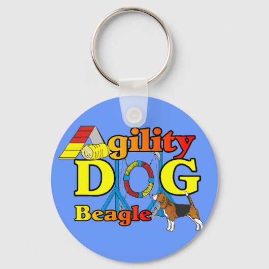 Beagle Agility Geschenke Schlüsselanhänger (Vorderseite)