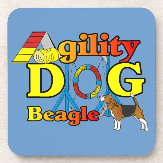 Beagle Agility Geschenke Untersetzer (Vorderseite)