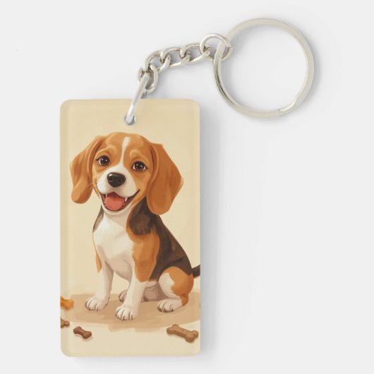 Beagle Akrylkekkette Schlüsselanhänger (Rückseite)
