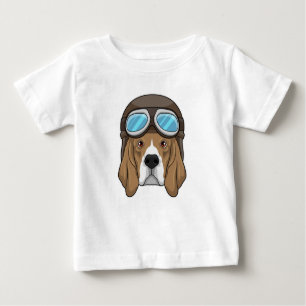 Beagle als Pilot mit Pilotin Baby T-shirt