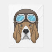 Beagle als Pilot mit Pilotin Fleecedecke (Vorderseite)