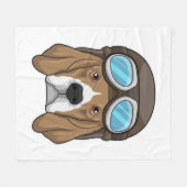 Beagle als Pilot mit Pilotin Fleecedecke (Vorderseite (Horizontal))