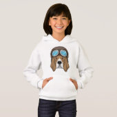 Beagle als Pilot mit Pilotin Hoodie (Vorne ganz)