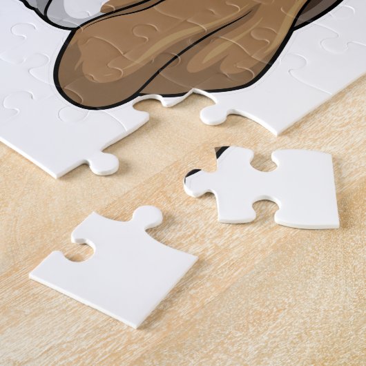 Beagle als Pilot mit Pilotin Puzzle (Seite)