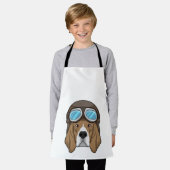 Beagle als Pilot mit Pilotin Schürze (Getragen)