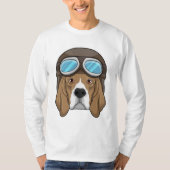 Beagle als Pilot mit Pilotin T-Shirt (Vorderseite)