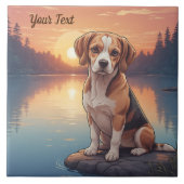 Beagle am See Fliese (Vorderseite)