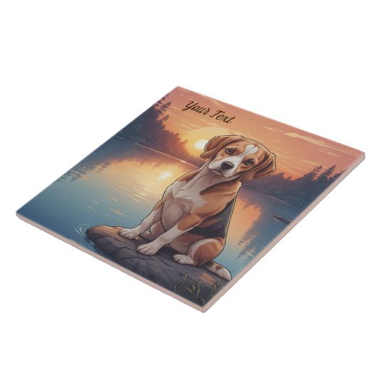 Beagle am See Fliese (Seite)