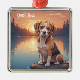 Beagle am See Ornament Aus Metall