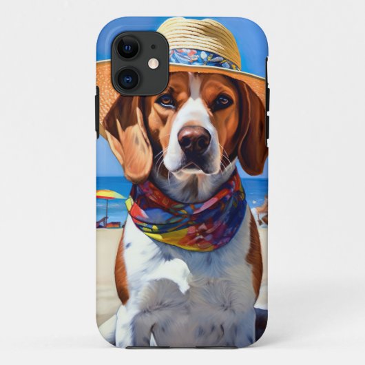 Beagle am Strand, Sommergeschenk für Hundefreunde Case-Mate iPhone Hülle (Rückseite)