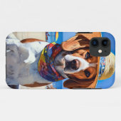Beagle am Strand, Sommergeschenk für Hundefreunde Case-Mate iPhone Hülle (Rückseite (Horizontal))
