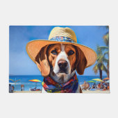 Beagle am Strand, Sommergeschenk für Hundefreunde Fußmatte (Vorderseite)