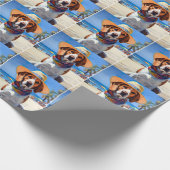 Beagle am Strand, Sommergeschenk für Hundefreunde Geschenkpapier (Ecke)