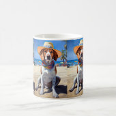 Beagle am Strand, Sommergeschenk für Hundefreunde Kaffeetasse (Mittel)