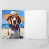 Beagle am Strand, Sommergeschenk für Hundefreunde Karte (Innenseite)