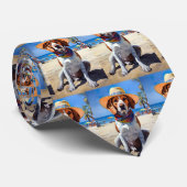 Beagle am Strand, Sommergeschenk für Hundefreunde Krawatte (Gerollt)