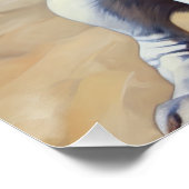 Beagle am Strand, Sommergeschenk für Hundefreunde Poster (Ecke)