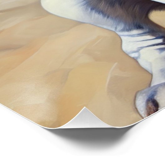 Beagle am Strand, Sommergeschenk für Hundefreunde Poster (Ecke)