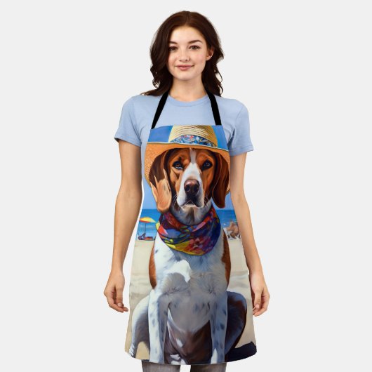 Beagle am Strand, Sommergeschenk für Hundefreunde Schürze (Getragen)