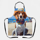 Beagle am Strand, Sommergeschenk für Hundefreunde Schürze (Vorderseite)