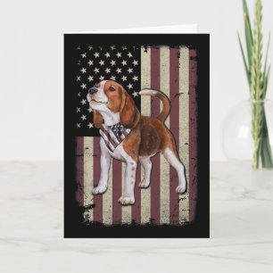 Beagle American Flag Bandana Patriotisch 4. Juli Karte