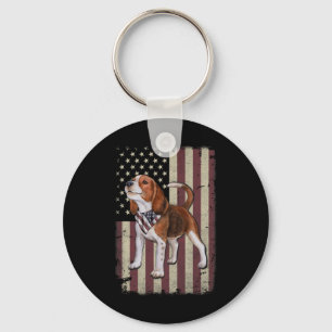 Beagle American Flag Bandana Patriotisch 4. Juli Schlüsselanhänger