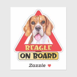 Beagle an Bord des Hundes - Rotdreieck - Verkehrsz Aufkleber