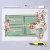 Beagle an der Tür Seidenpapier (Handwerk)