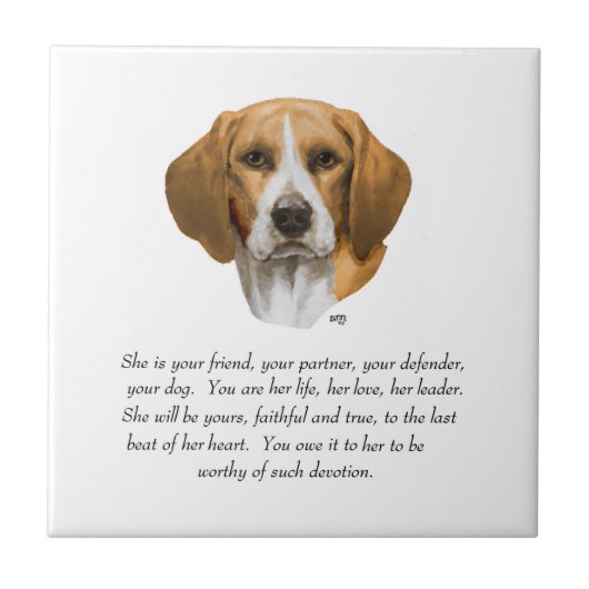 Beagle-Andenken Fliese (Vorderseite)