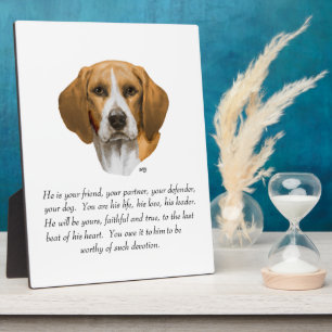 Beagle Andenken MÄNNLICH Fotoplatte