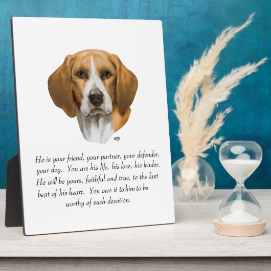 Beagle Andenken MÄNNLICH Fotoplatte (Seite)
