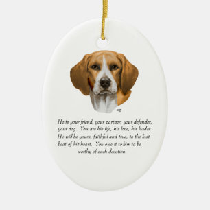 Beagle-Andenken MÄNNLICH Keramikornament
